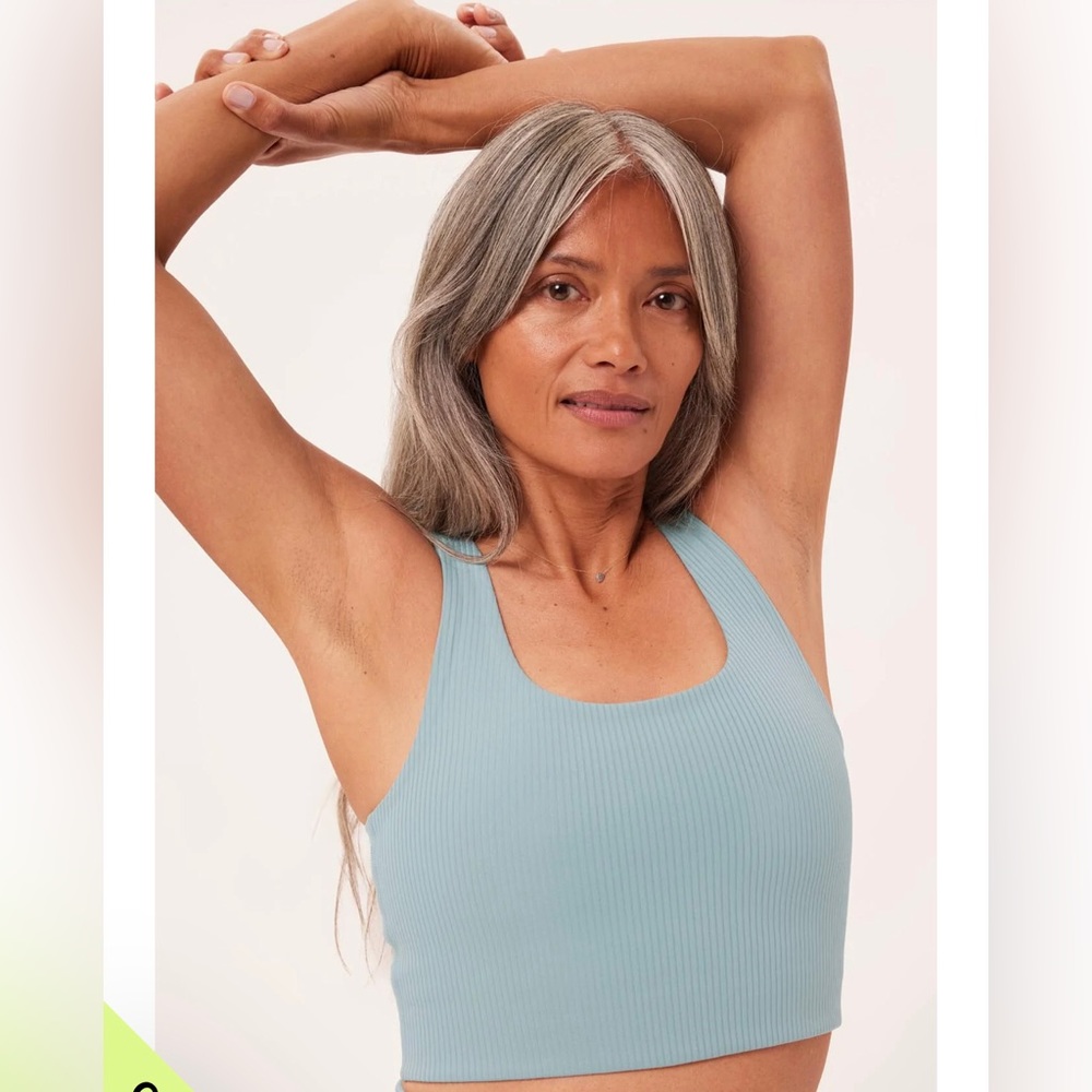 Girlfriend Collective Paloma sports bra in Lagoon. Size S.